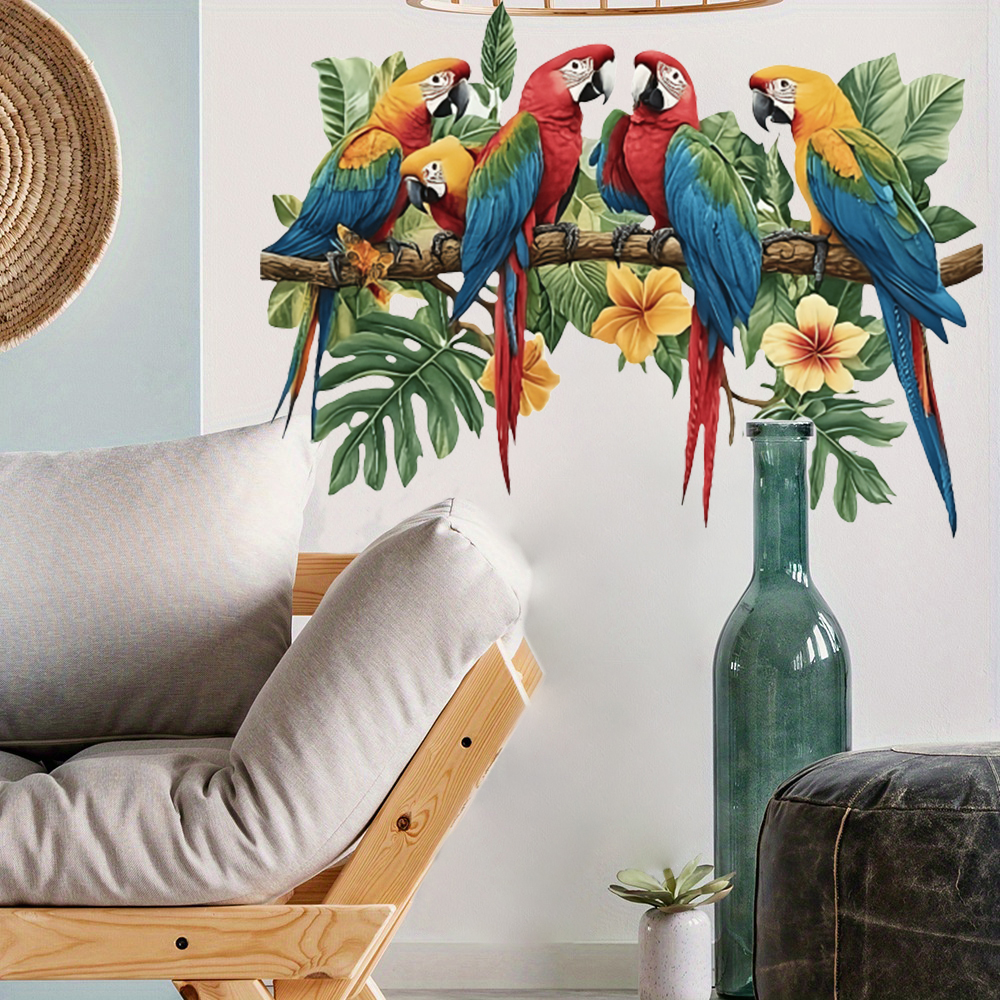 3Pcs Parrots on Branch Wall St - Baby Nursery Panelling recension och pris