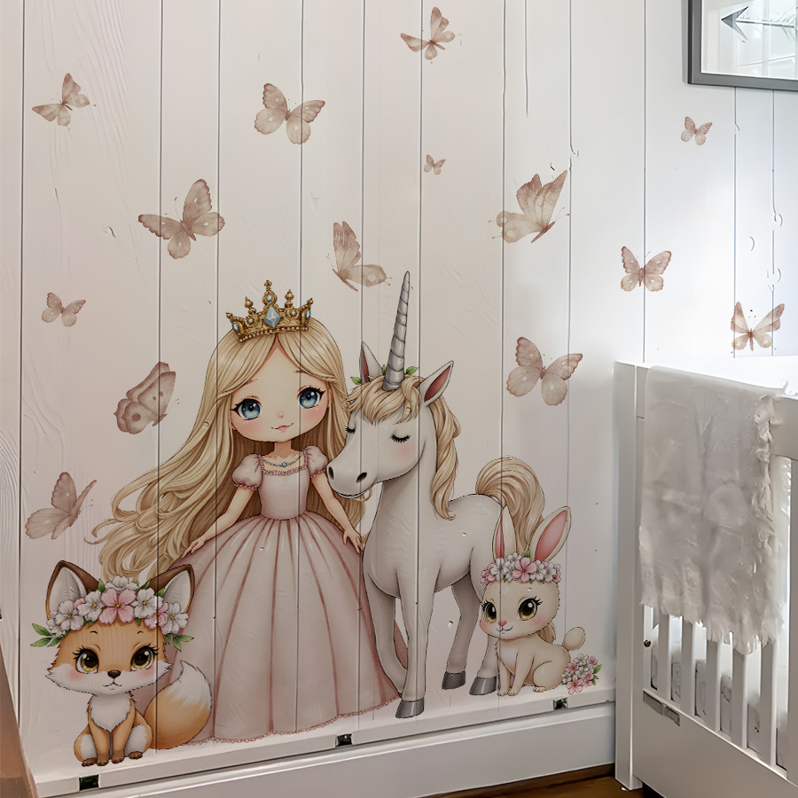Cartoon Girl Unicorn Vinyl Chi - Baby Nursery Ideas Girl recension och pris