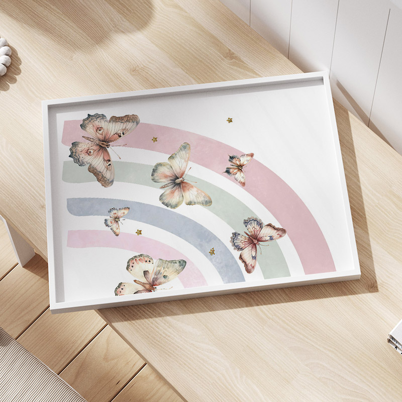 Pink Rainbow Butterfly Custom  - Baby Nursery Animal Pictures recension och pris