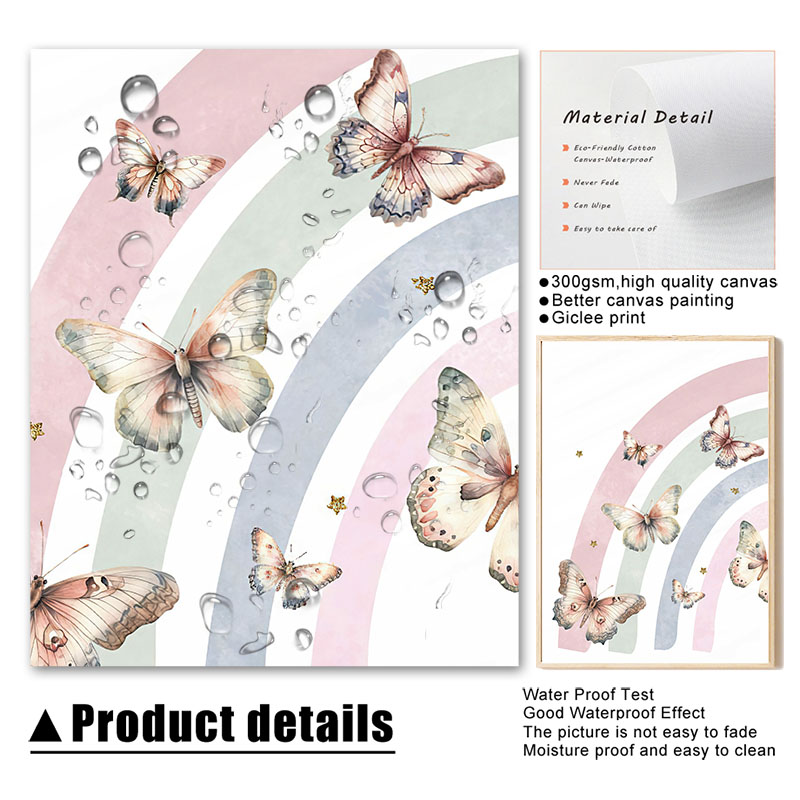Pink Rainbow Butterfly Custom  - Baby Nursery Animal Pictures recension och pris