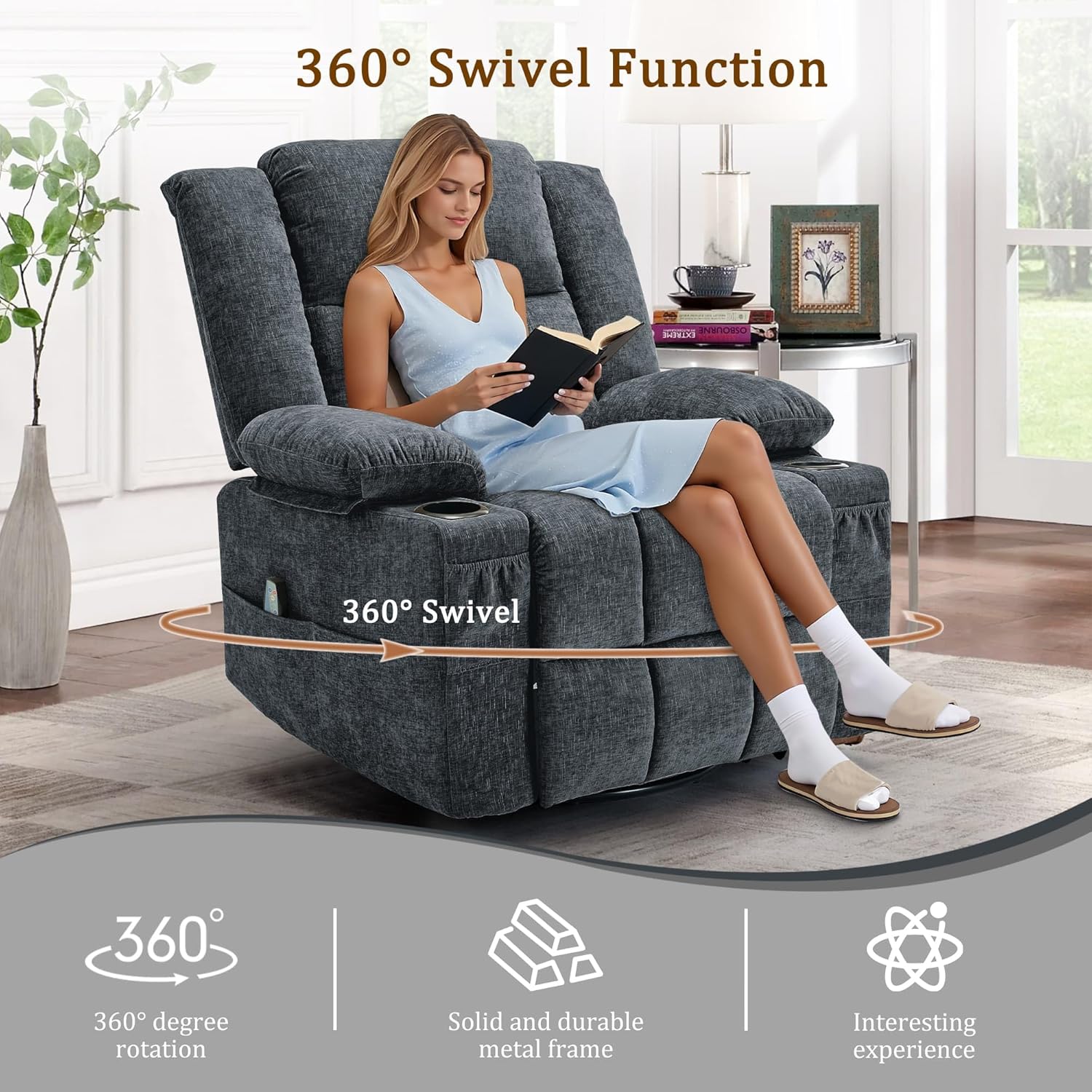 360° Swivel Rocker Recliner fo - Rocking Chair Nursery recension och pris