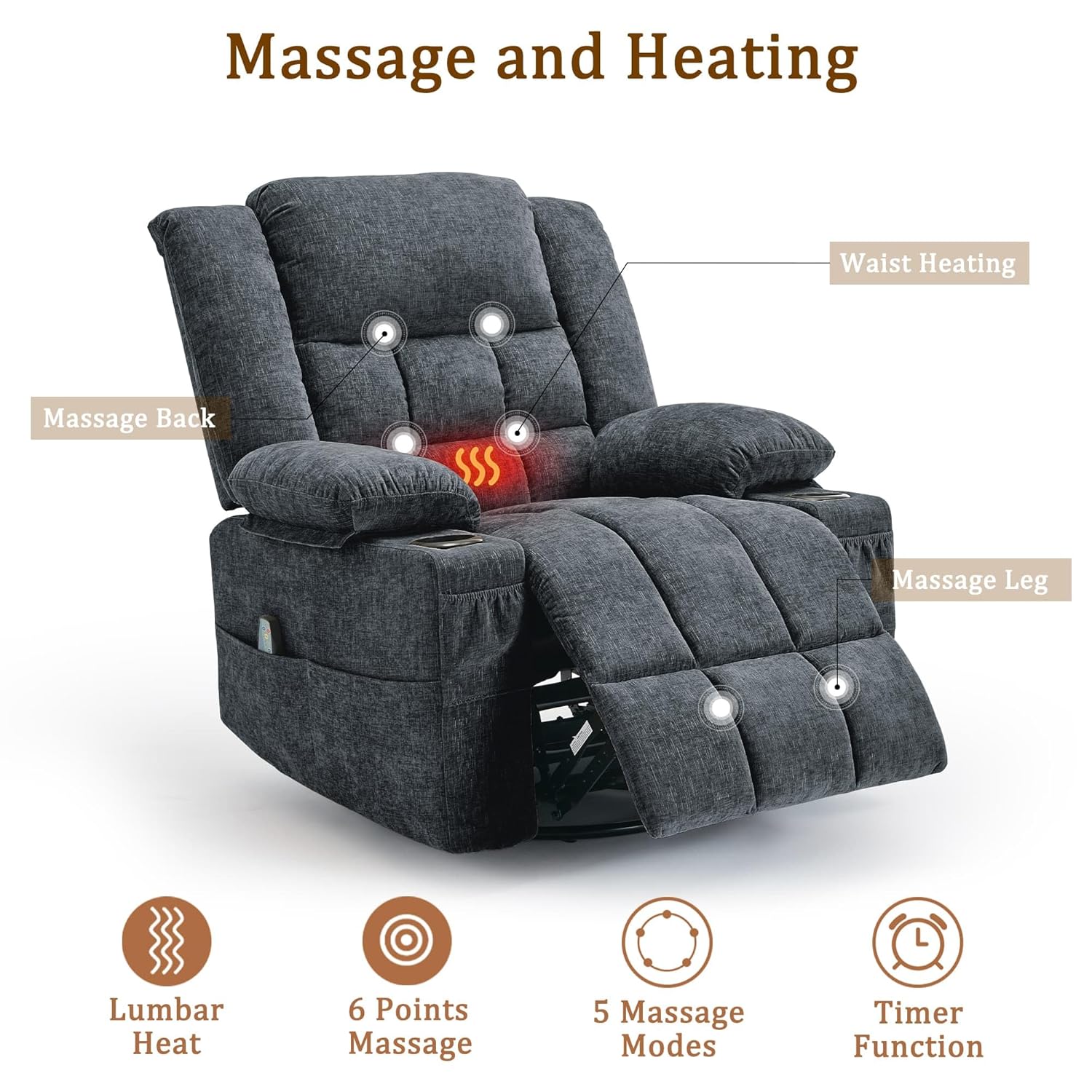 360° Swivel Rocker Recliner fo - Rocking Chair Nursery recension och pris