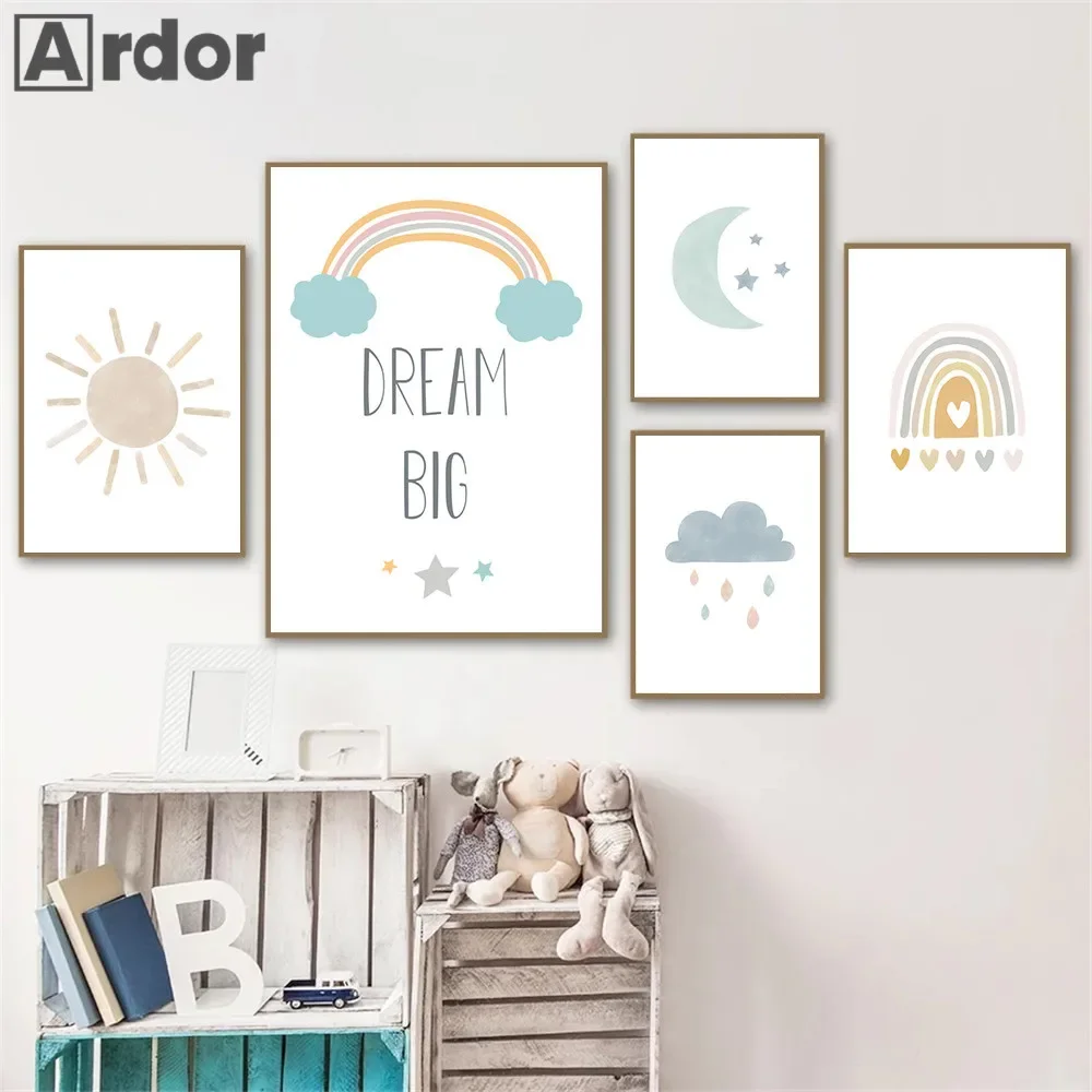 Cartoon Sun Moon Cloud Rainbow - Baby Nursery You Are My Sunshine recension och pris