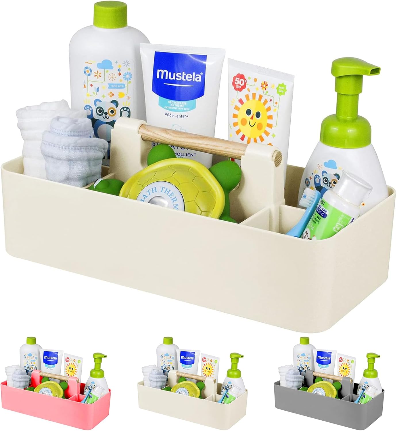 Portable Baby Shower Caddy wit - Baby Nursery Handles recension och pris