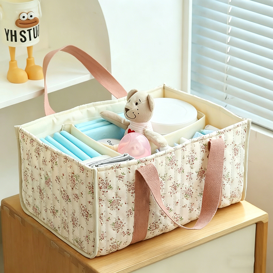 Floral Diaper Caddy Organizer, - Baby Nursery Essentials recension och pris