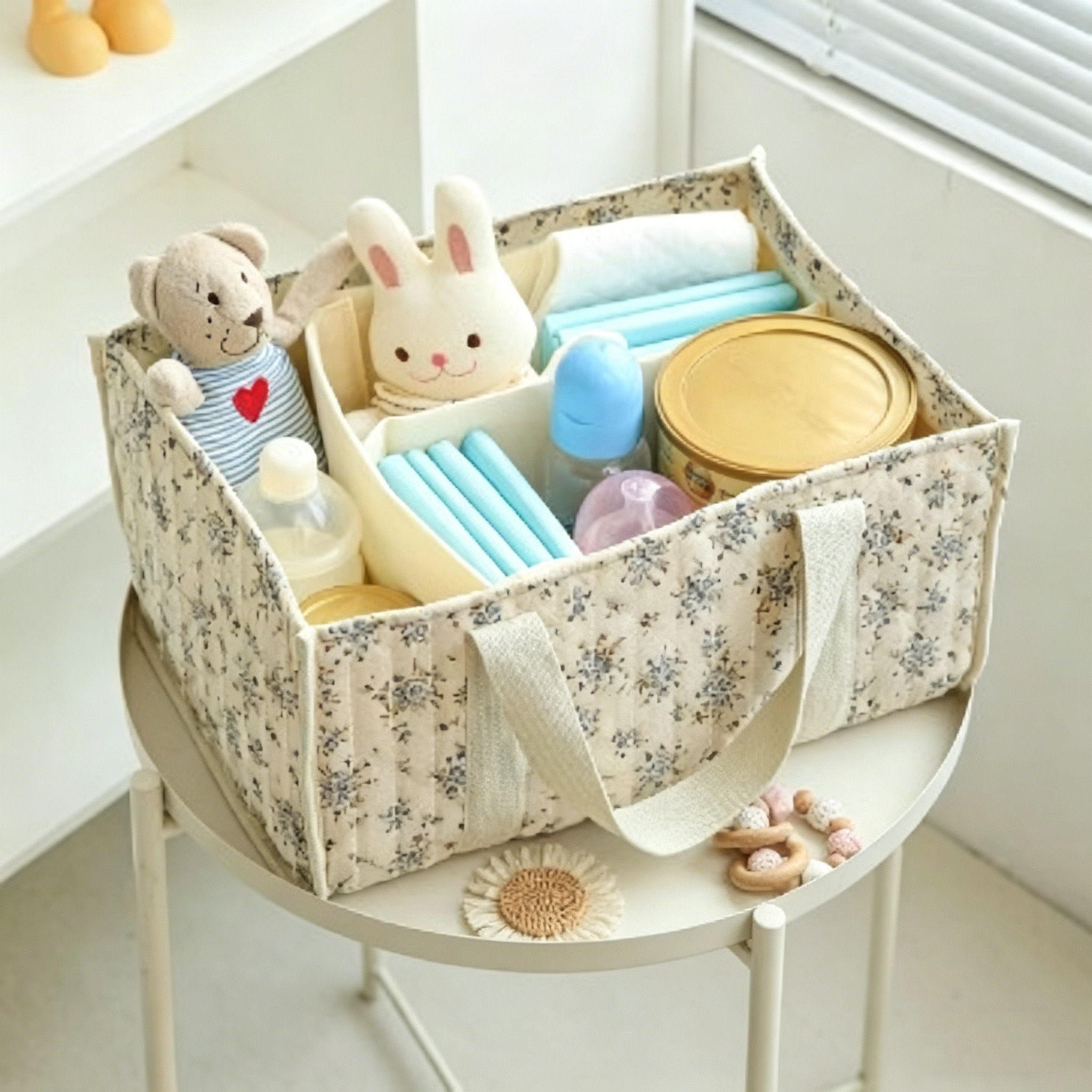 Floral Diaper Caddy Organizer, - Baby Nursery Essentials recension och pris