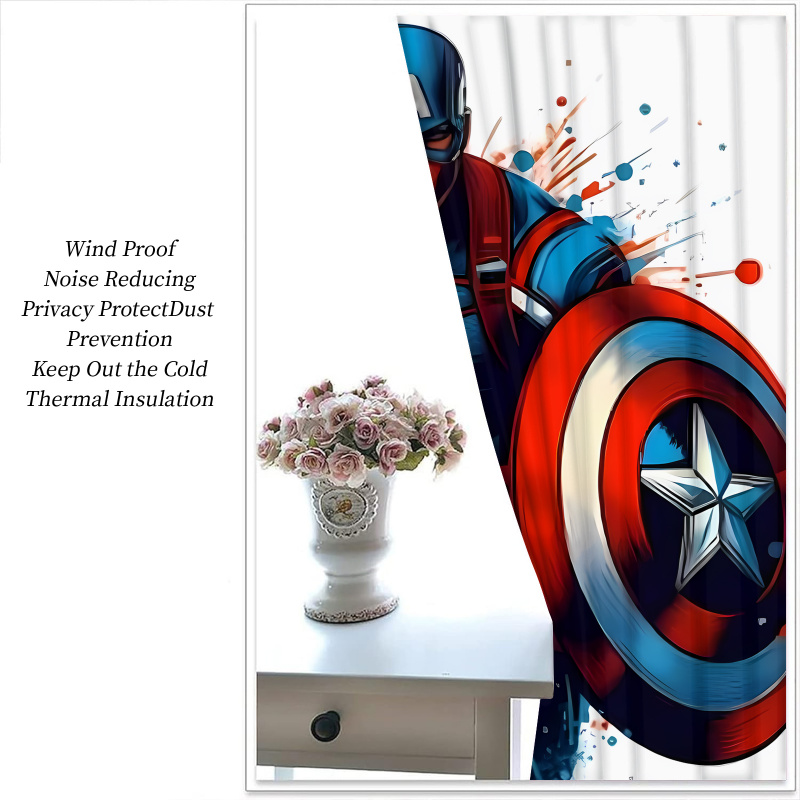 2Pcs Marvel Captain America Cu - Baby Nursery Blackout Curtains recension och pris