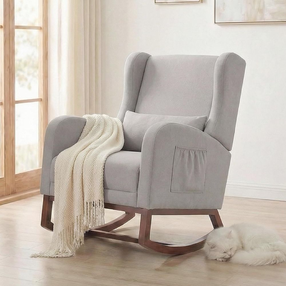 Light Grey Nursery Rocking Cha - Rocking Chair Nursery recension och pris