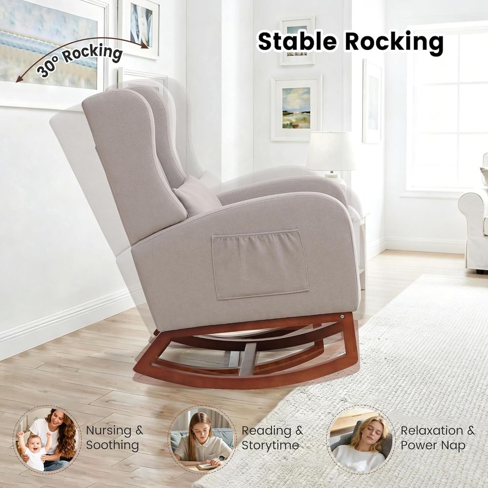 Light Grey Nursery Rocking Cha - Rocking Chair Nursery recension och pris