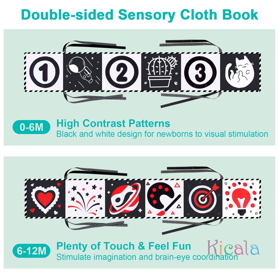 Baby Cloth Book High Contrast  - Baby Nursery Books recension och pris