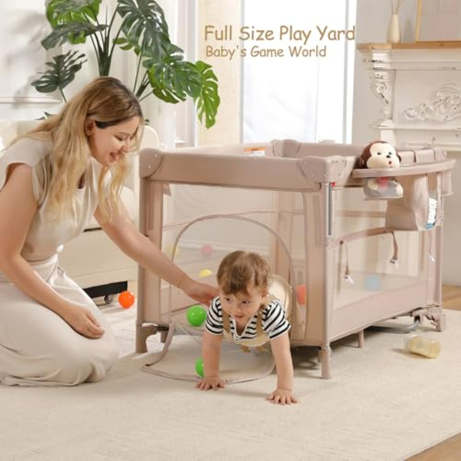 5 in 1 Pack and Play Portable  - Bassinet Bedside Sleeper recension och pris