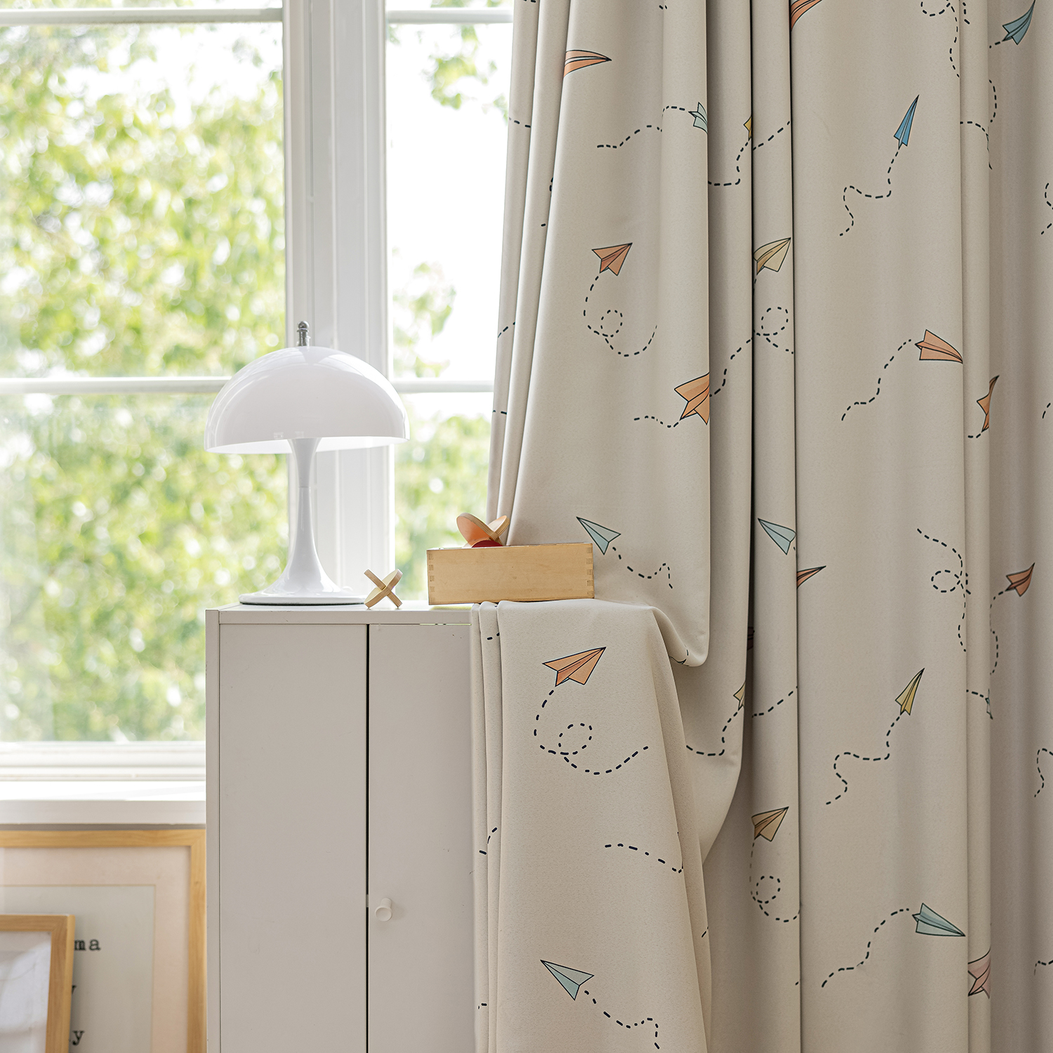 Cartoon Airplane Print Blackou - Baby Nursery Blackout Curtains recension och pris