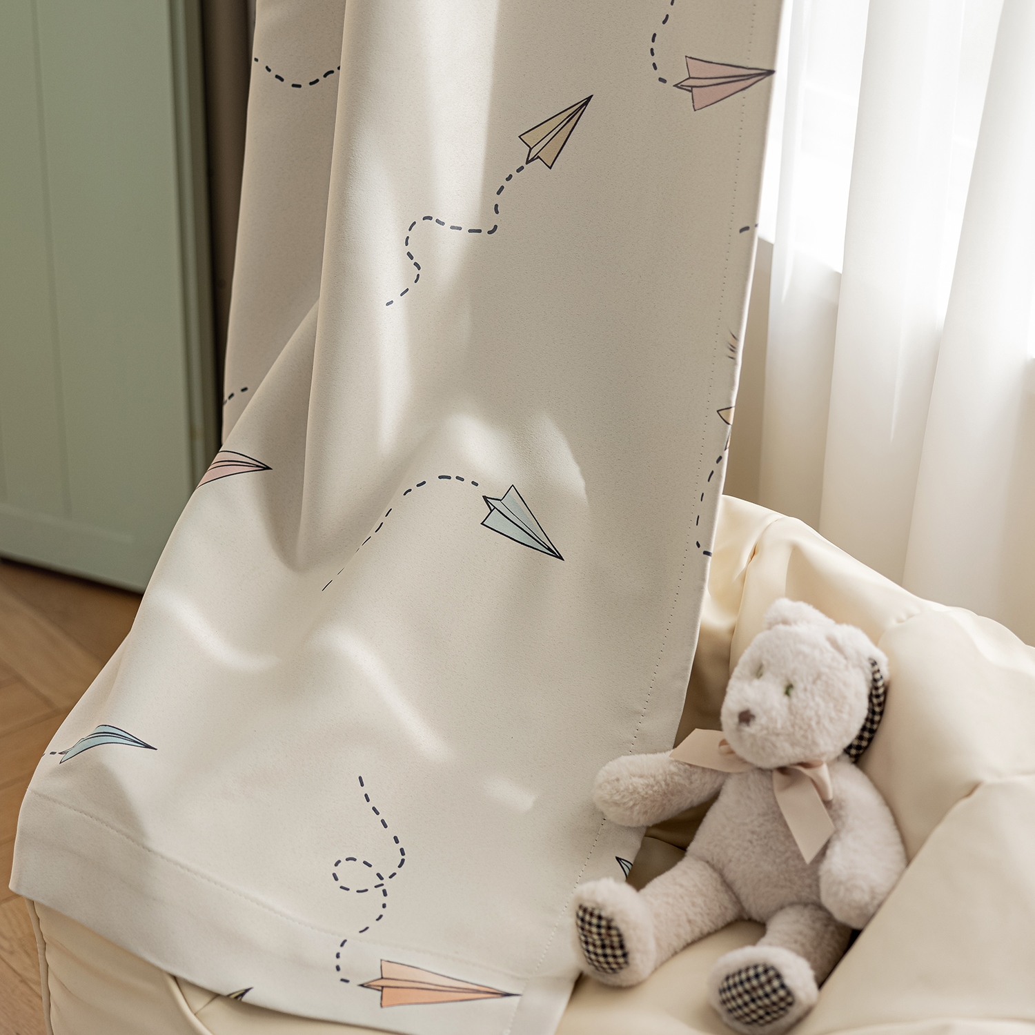 Cartoon Airplane Print Blackou - Baby Nursery Blackout Curtains recension och pris