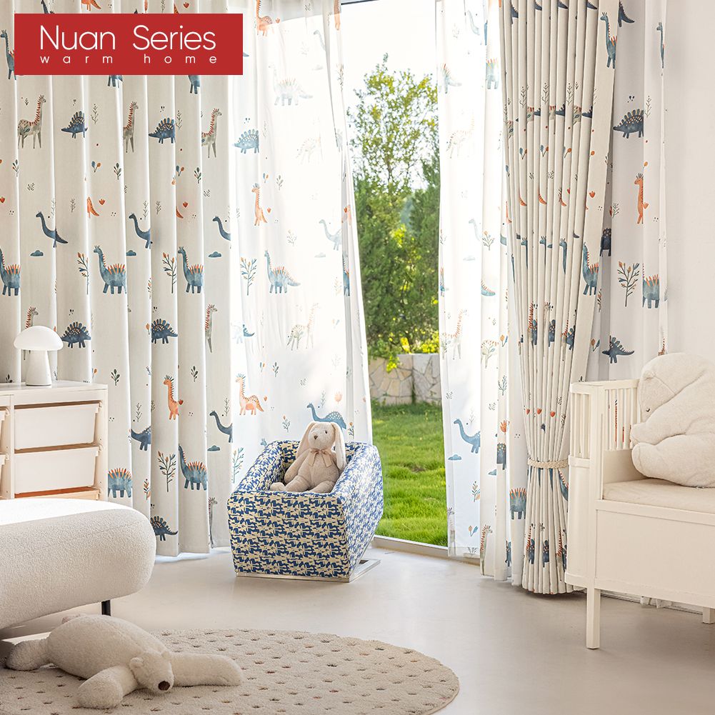 1PC Cute Dinosaur Print Kids B - Baby Nursery Blackout Curtains recension och pris