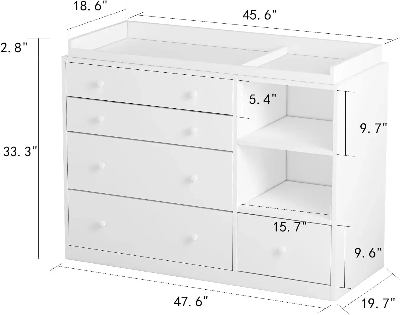 BestsellerNursery Baby Dresser - Baby Nursery Chest Of Drawers recension och pris