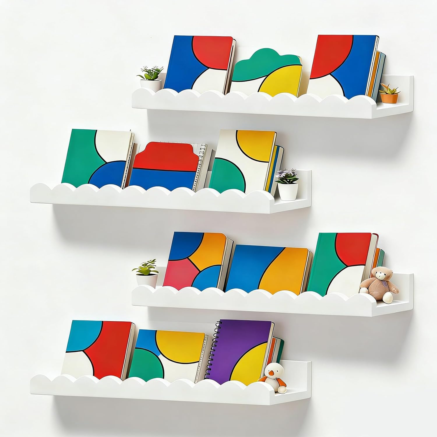 Nursery Book Shelves, Set of 4 - Baby Nursery Books recension och pris