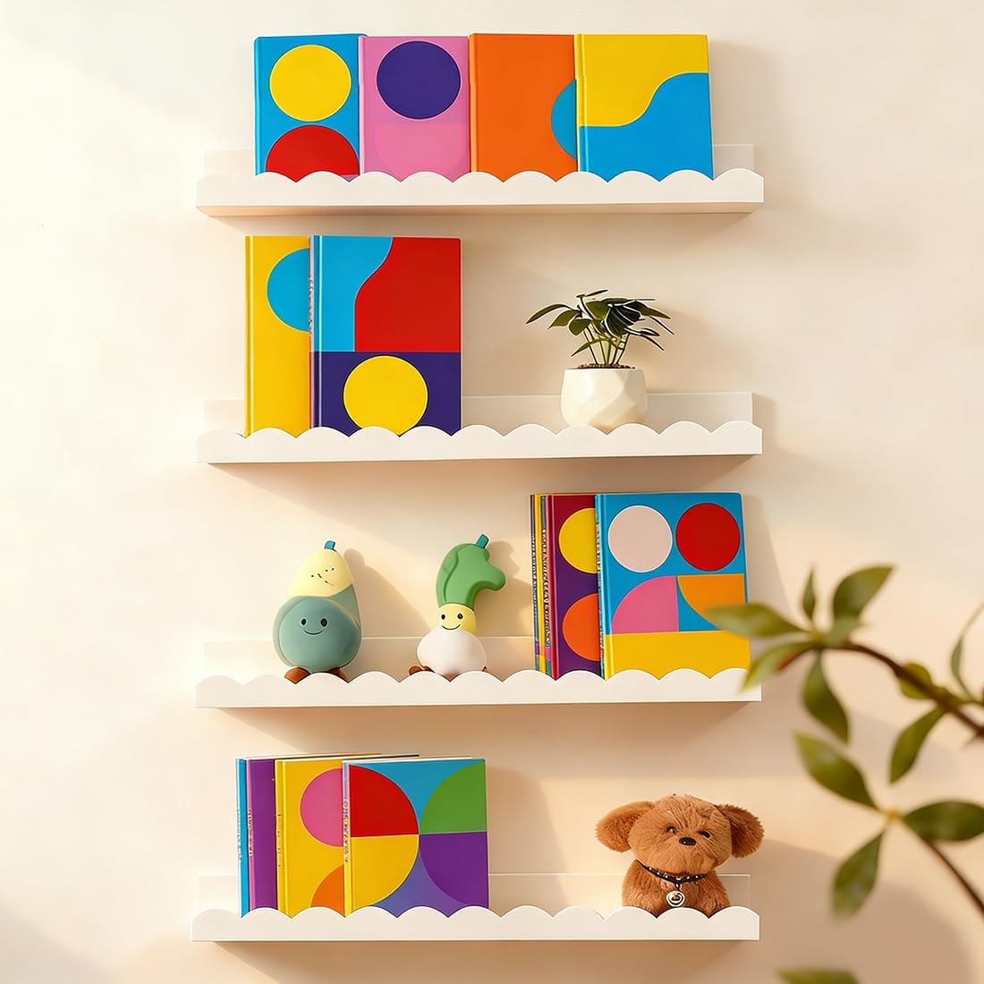 Nursery Book Shelves, Set of 4 - Baby Nursery Books recension och pris