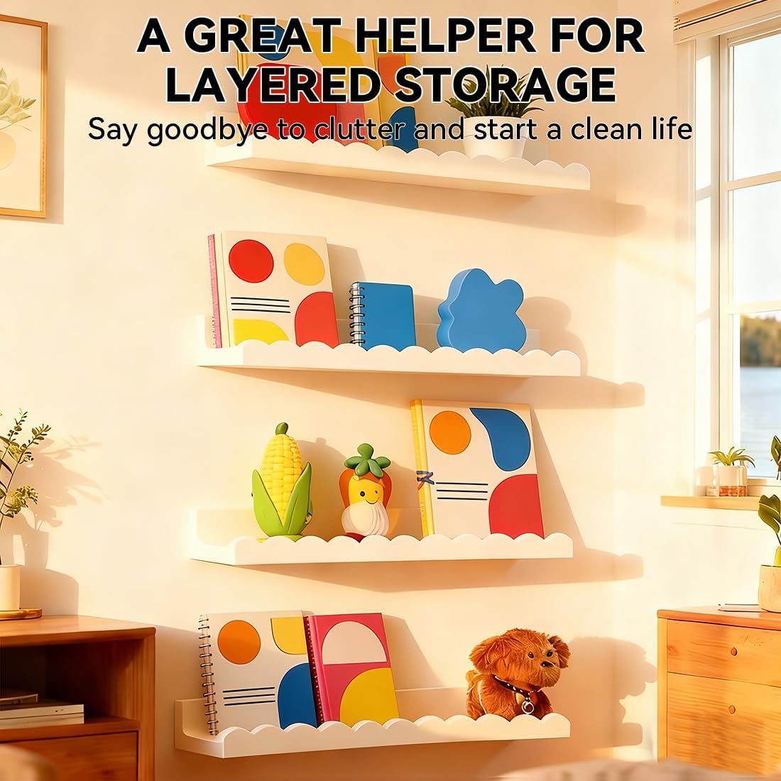 Nursery Book Shelves, Set of 4 - Baby Nursery Books recension och pris
