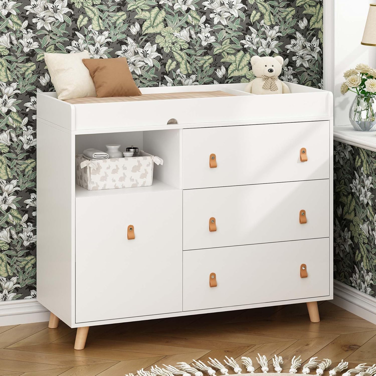 Baby Dresser Changing Table wi - Baby Nursery Chest Of Drawers recension och pris