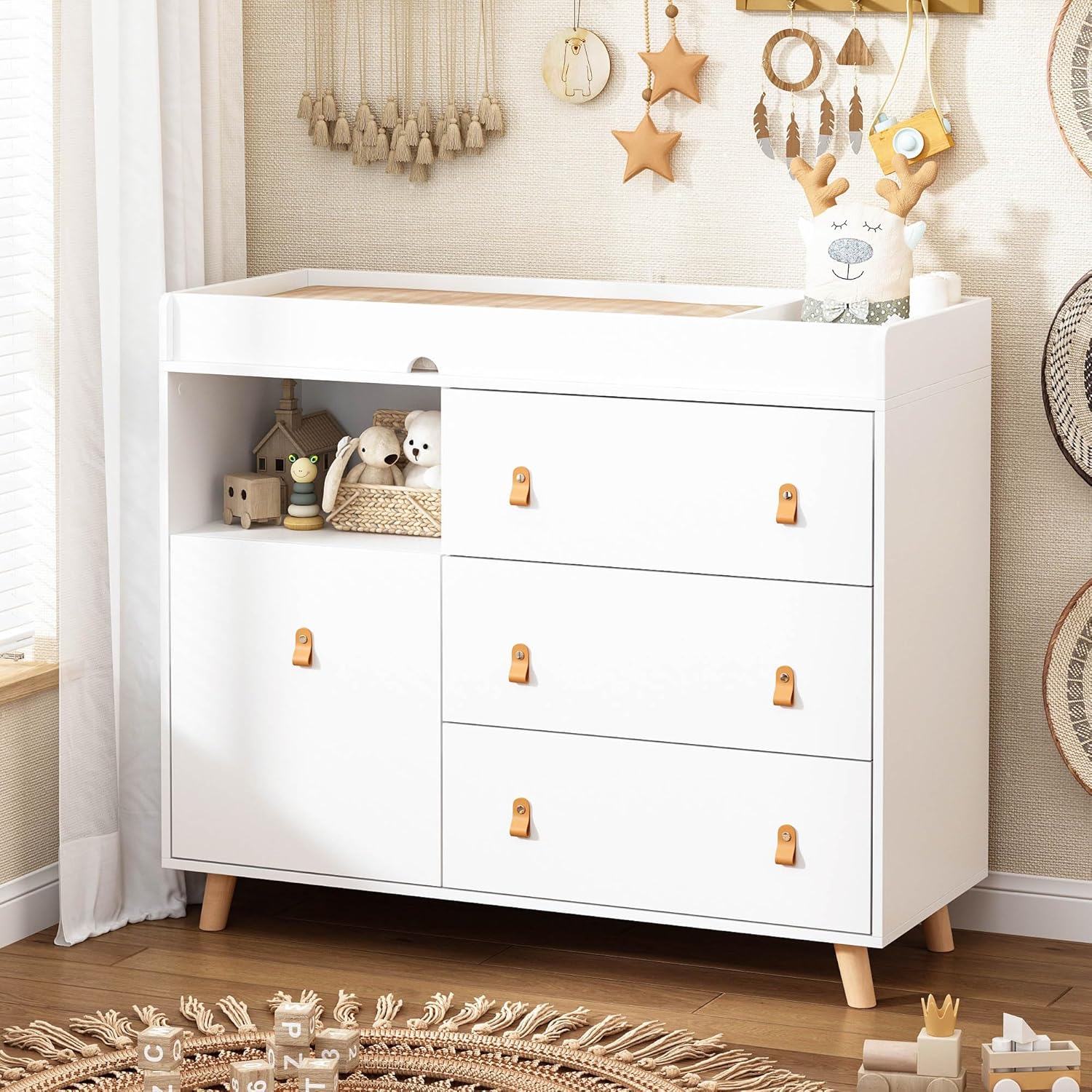Baby Dresser Changing Table wi - Baby Nursery Chest Of Drawers recension och pris