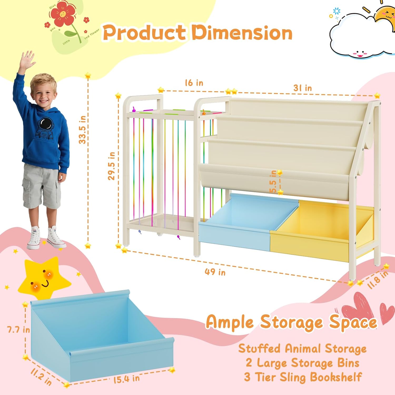 B5 Kids Bookshelf and Toy Stor - Baby Nursery Books recension och pris