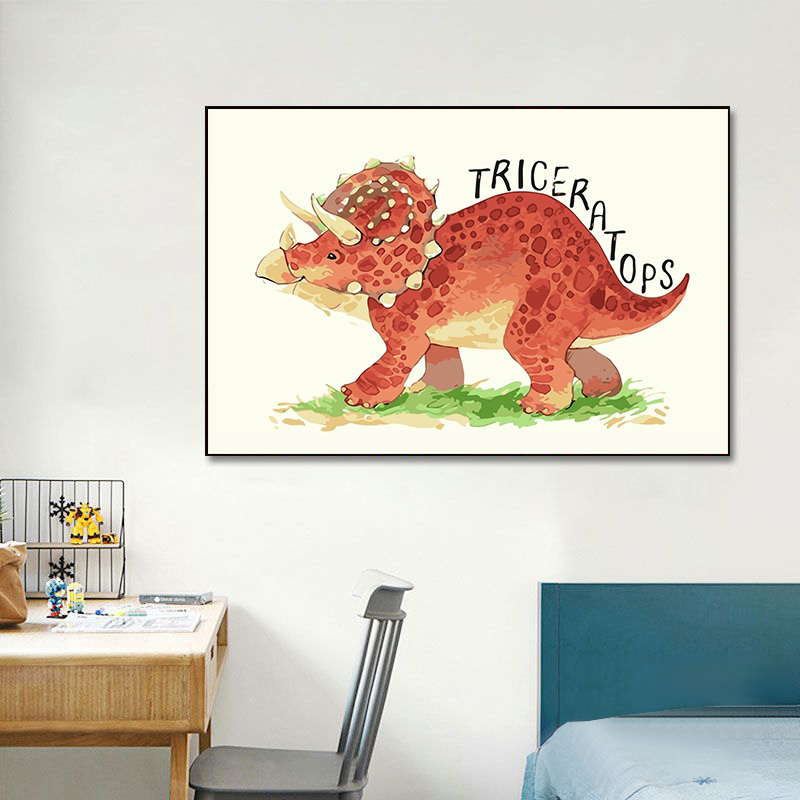 Watercolor Dinosaur Poster Nur - Baby Nursery Animal Pictures recension och pris