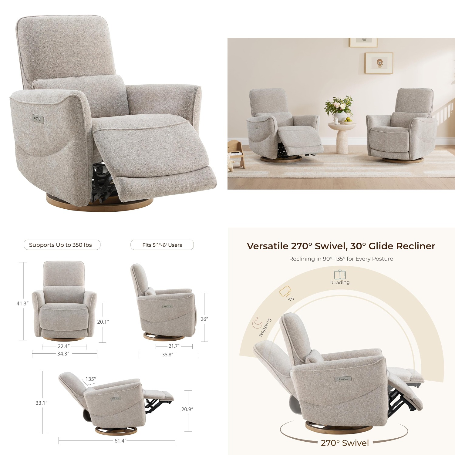 Nursery Rocking Swivel Glider  - Rocking Chair Nursery recension och pris